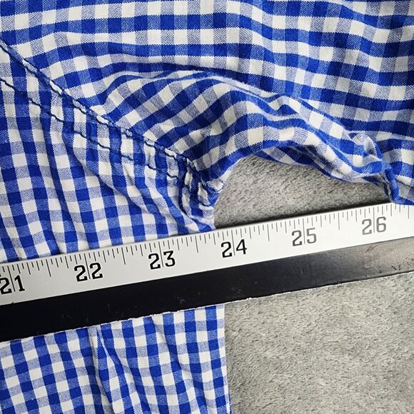 Womens White Stag Blue Gingham Shirt Button Up Penguin Embroidery Size XXL - Picture 6 of 8